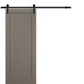 Sartodoors Barn Interior Door, 36" x 84", Gray QUADRO4111BD-B-KS-3684